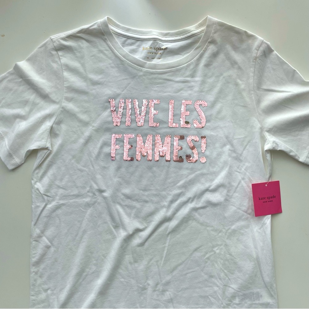 NWT Kate Spade Vive Les Femmes! Tee